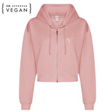 PEACE LOVE VEGAN CROPPED ZIP UP HOODIE