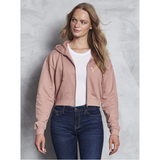 PEACE LOVE VEGAN CROPPED ZIP UP HOODIE